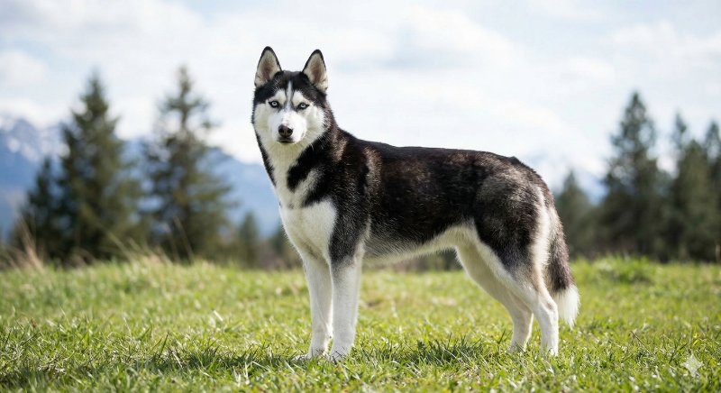 シベリアンハスキー 女の子 ブラック＆ホワイト