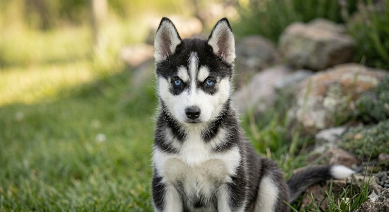 シベリアンハスキー 男の子 ブラック＆ホワイト