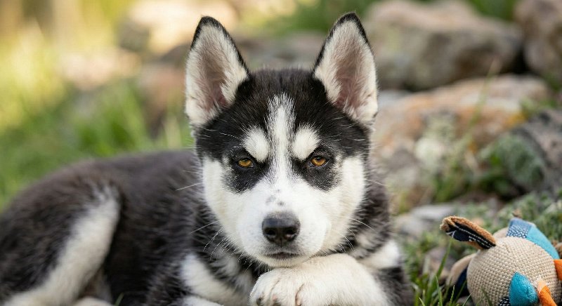 シベリアンハスキー 男の子 ブラック＆ホワイト